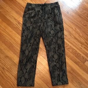 Suede snake skin joggers